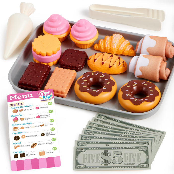JOVA lalalark Cookie Play Food Set Toddler Pretend Toys 17 PCS Multicolor
