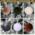 SUPREME XMAS 12 Pcs Velvet Christmas Ornaments Set 80mm Multi Color