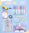 LISEVO 3D Sparkly Pencil Case Purple Cute Sequin Pencil Pouch Girls Kids