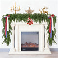 Christmas Norfolk Pine Garland Artificial Greenery Mantle Fireplace Decor 6FT