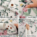 Vowkten 5x7 Chinoiserie Floral Vintage Washable Rug Non Slip Beige