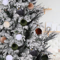 SUPREME XMAS 12 Pcs Velvet Christmas Ornaments Set 80mm Multi Color