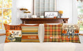 4TH Emotion Fall Pillow Covers 18x18 White Pumpkin Check Set of 4