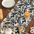 Artoid Mode Pumpkin Leaves Darkness Flower Fall Table Runner Black 13x36 Inch
