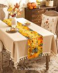 Miss Adola Pumpkin Plaid Fall Table Runner 13x72 Sunflower Decor