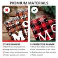 X-Protector Merry Christmas Buffalo Plaid Banner 71x13 Red