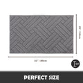 JEEDOVIA Indoor Door Mat Non-Slip Rubber Backing Grey 20x31.5