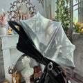 DUSHARKFUN Baby Mosquito Net Double Zipper Bassinet Stroller Cover White
