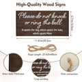 YEWANG Do Not Ring Doorbell Sign Wooden 12x6 Inch Brown with Ropes