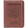 Shvigel US RFID Blocking Passport Holder Travel Case Brown Small