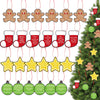 Soulchen 24 Pcs Gingerbread Man Christmas Tree Ornaments with Red Ropes