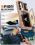 for Galaxy S25+Plus Case Wallet RFID [Cards Holder][Camera Cover][Edge Raised] F