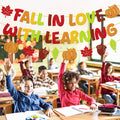 YWLACC Fall in Love with Learning Classroom Banner Autumn Leaves Pumpkin