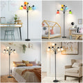 FOLKSMATE LED Floor Lamp, Medusa Multi Head Modern Tall, Rustic Black