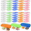 ISUSSER 50Pc Reusable Snack Pack Containers Double Compartment Clear Plastic