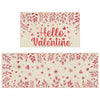 Pickmesh Valentine Kitchen Mats 2 Pc Non-Slip Love Heart Pink 17x29 & 17x47