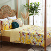 DaDa Bedding Sunshine Yellow Hummingbirds Floral Fitted & Flat Bed Sheets Set (JHW-925)