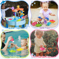 Fajiabao Toddler Bath Toys 6 PCS Colorful Stacking Boat Water Table