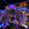 ECOHDT Brighter Spider Webs Halloween Lights 250 Purple LED 16.4Ft 8 Modes