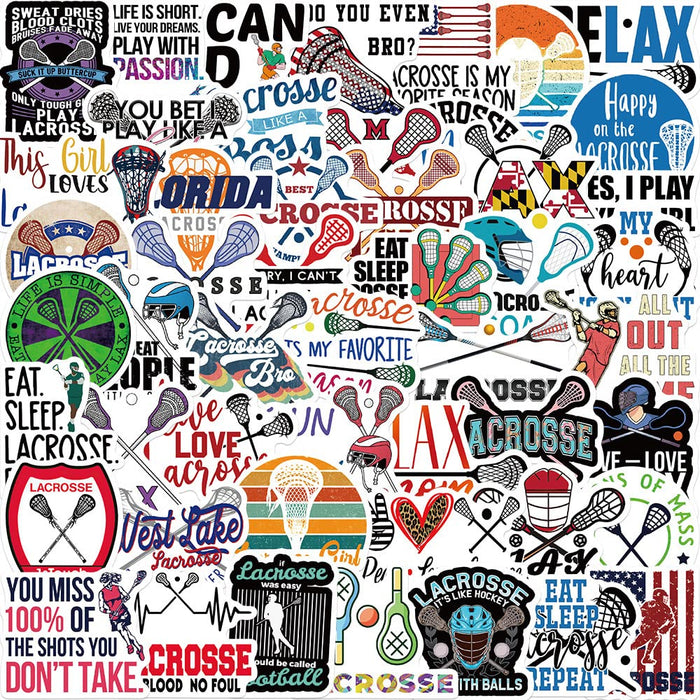 MAXSNOW Lacrosse Stickers Vinyl Decals Waterproof for Water Bottles Laptop Car