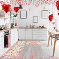 Pickmesh Valentine Kitchen Mats 2 Pc Non-Slip Love Heart Pink 17x29 & 17x47