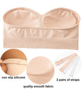 PRETTYWELL Strapless Padded Bandeau Bra Wireless Seamless Beige Size M