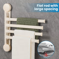 Zynuhmo 4-Arm Swivel Towel Rack 13.78in White Adjustable Suction Cup