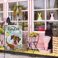 EKOREST Easter Garden Flag 12x18in Double Sided Watercolor Dachshund Dog