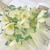 NoriStyle Silk White Artificial Poppy Flowers 6 Pcs Long Stems Indoor Decor