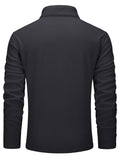 KEFITEVD Men's Quarter Zip Sweatshirt Thermal Fleece Pullover Black Size M