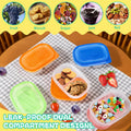 ISUSSER 50Pc Reusable Snack Pack Containers Double Compartment Clear Plastic