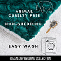 DaDa Bedding Emerald Green Blue Faux Fur Sherpa Throw Blanket