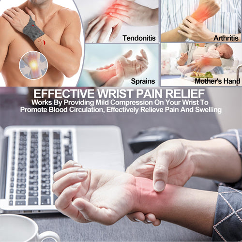 2 Pack Ultra Thin Wrist Brace - Wrist Compression Band for Carpal Tunnel, Pain R