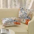 Yxuiyal Fall Pillow Covers 18x18 Set of 2 Blue Orange Pumpkin Leaves