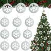 Shimeyao 12 Pcs Christmas Metal Snowflake Ornaments Hollow Disc Grey