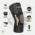Lusenone Copper Knee Brace Compression Sleeve 2 Pack Black Size L