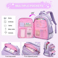 KEBEIXUAN Backpack Set 3PCS School Lunch Box Pencil Case Pink 11.81x7.87x17.32
