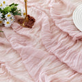 ZKPMJH 6PCS Dusty Pink Cheese Cloth Table Runner 35x120in Boho Gauze