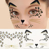 eyigylyo Cat Face Gems Black Cat Temporary Tattoo Halloween Festival Rave