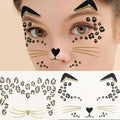eyigylyo Cat Face Gems Black Cat Temporary Tattoo Halloween Festival Rave