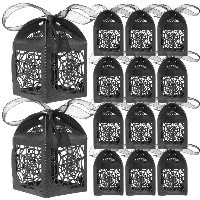BESTOYARD Halloween Hollow Die-Cut Candy Boxes Black 8.27x4.53in 50pcs