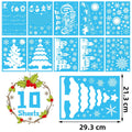 MISS FANTASY Christmas Window Clings 10 Sheets White Snow Scene Decorations
