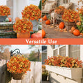 RICHMYC Artificial Fall Flowers 12 Bundles Orange Yellow Eucalyptus 13.8IN
