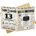 ZUDBBDSD 13th Birthday Card Boys Girls Party Decorations Retro Variety Pack