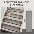 YDKGL 4PC Non-Slip Peel & Stick Stair Treads 8x30 Brown Chenille