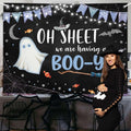 MEHOFOND Halloween Baby Shower Party Backdrop Purple Vinyl 7x5ft