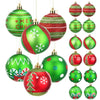 SmartDawn 12 Pcs 3.15in Christmas Ball Ornaments Red Green Plastic