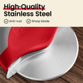 Kitchy Pizza Cutter Wheel w/ Protective Blade Cover, Ergonomic Pizza Slicer, Red