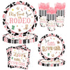 JOYHAPISTAR First Rodeo Birthday Party Supplies Set 120PCS Pink Rustic
