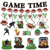 Koeilay Game Time Football Banner & Decorations Green Brown Party Supplies